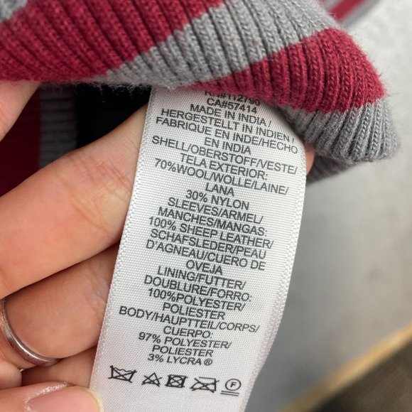 True Religion mens jacket size Small varsity jacket bomber wool blend - Picture 6 of 8